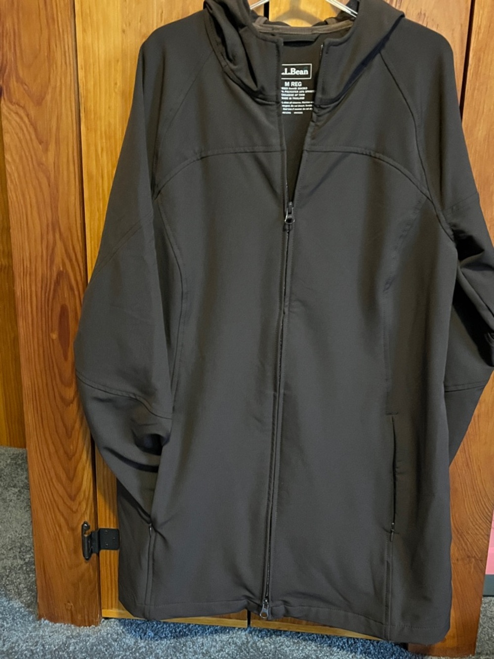 L.L. Bean Women’s Brown Hooded Softshell Car Coat.